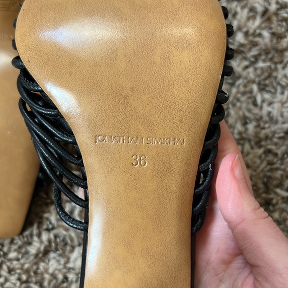 Jonathan Simkhai Audra Macrame Heeled Sandal in Black Size EU 36 | US 6 - Picture 11 of 12